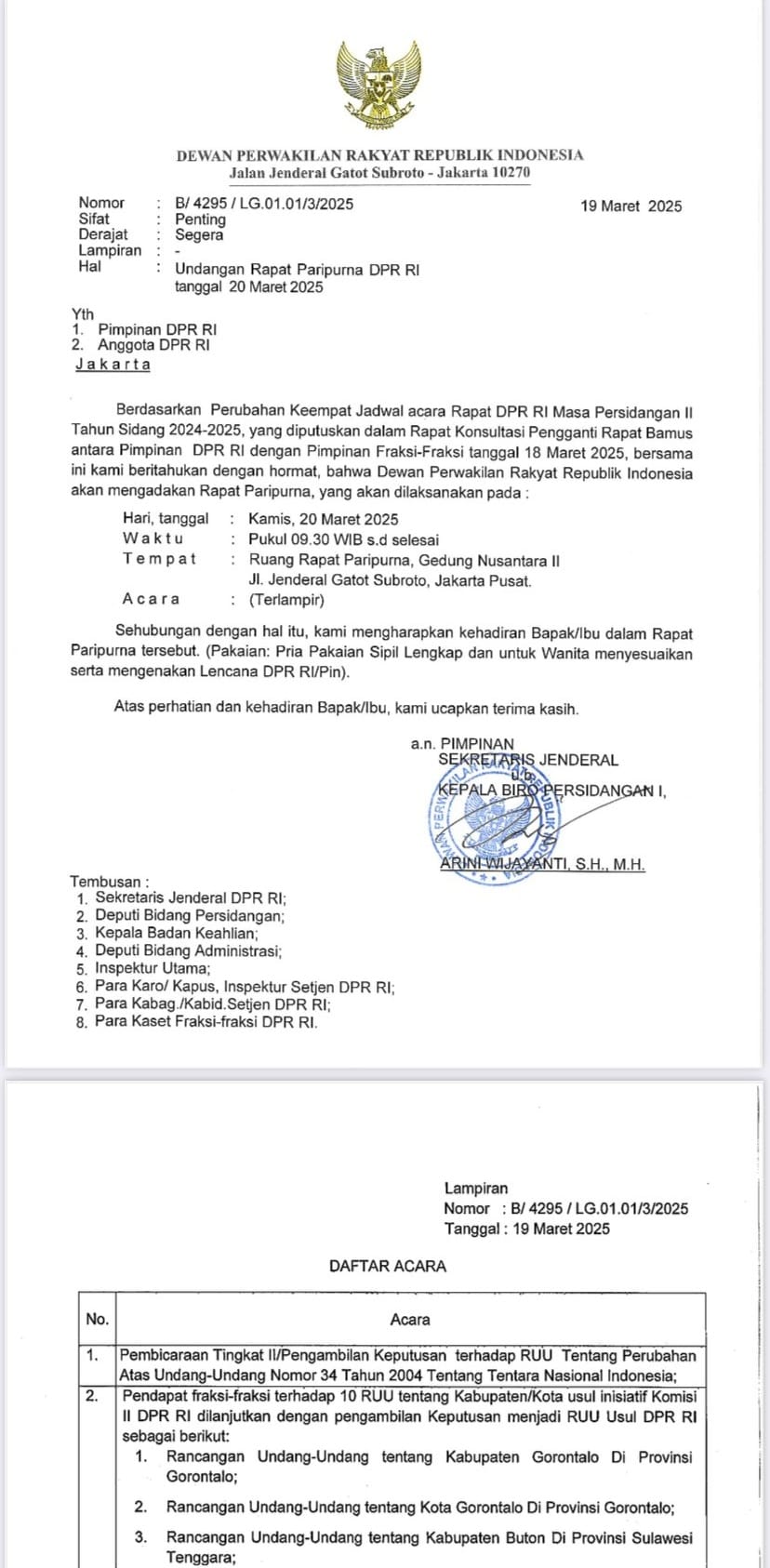 alt undangan rapat paripurna DPR RI halaman 1